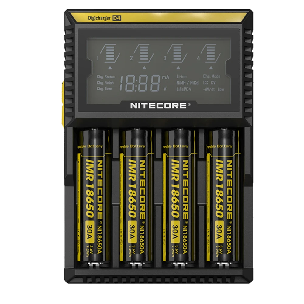NITECORE D4 Digi зарядное устройство ЖК дисплей повторное для литий ионного 26650 22650 18650