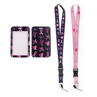 md240 dmlsky prevent breast cancer card holders case phone key badge camera usb holders neck rope lanyard with keyring