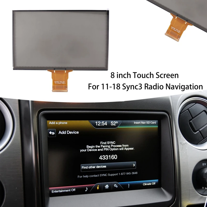 

8 Inch Press Screen Panel Glass Digitizer for 11-18 Ford Sync3 Radio Navigation 8inch Edge Explorer Focus F150 LINCOLN