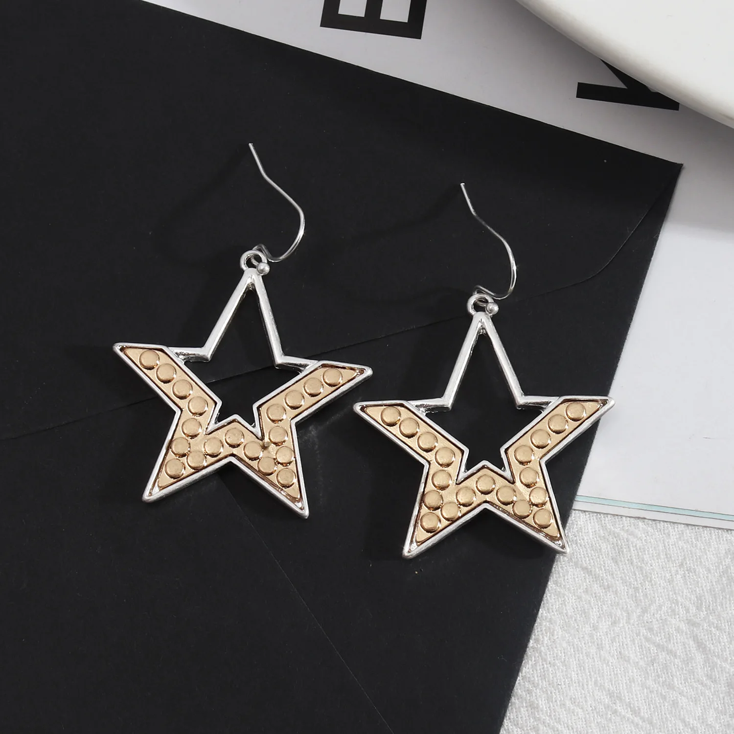frame star earrings hollow out dangle earrings hot brand statement women fashion earrigns free global shipping