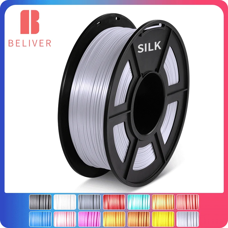 

3D Filament SILK PLA Printer Material 1 KG 1.75 MM Close To SILK Effect Toughness 50 Times Higher Than PLA On The Market