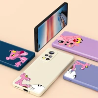 cute pink panther for honor 50 se 30 30s 20 20i 20e 10x 10 9x 9c 9s lite 5g pro liquid silicone soft cover phone case