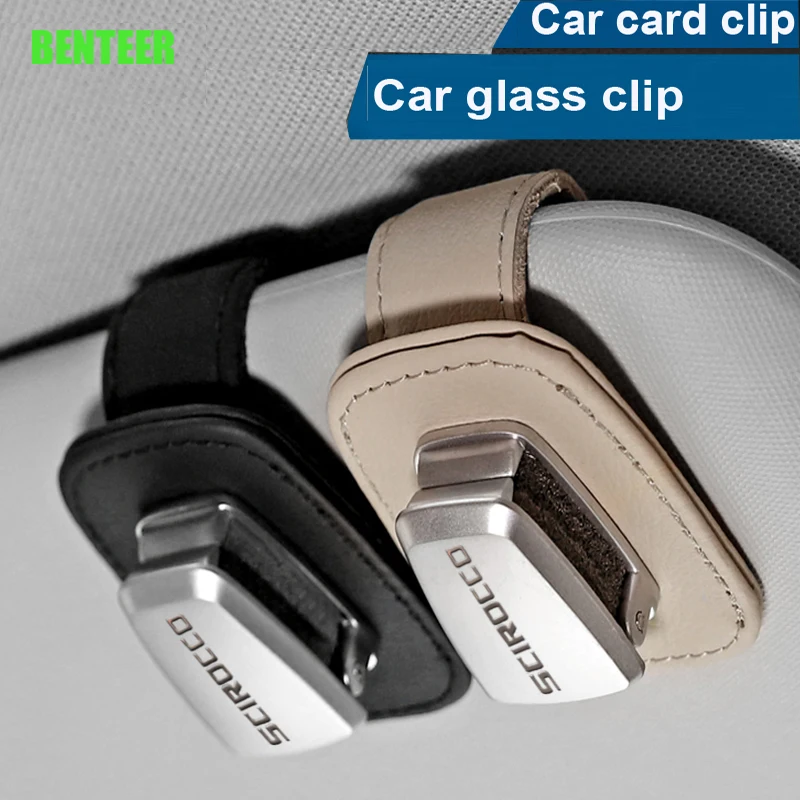 

Genuine Leather Car Sunshade Glass Clip Holder Sticker For Volkswagen Scirocco