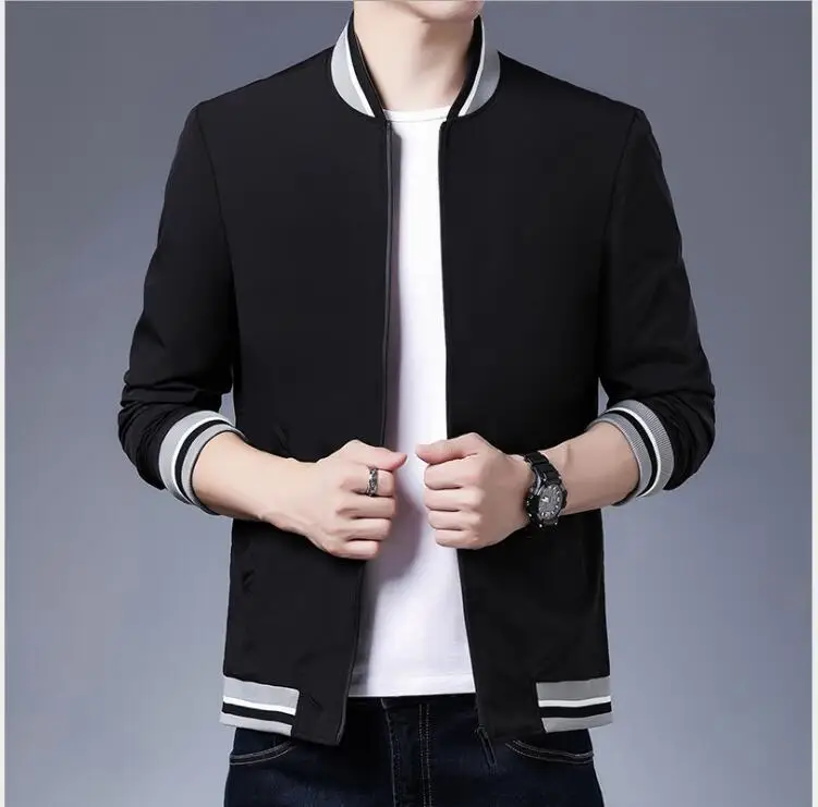 

2021 New Spring Hooded Jacket Men Casual Slim Windbreaker Jacket Male Outwear