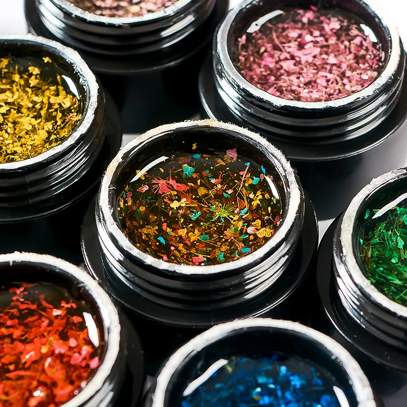 6 шт. Натуральные сушеные цветы искусственные полуперманентные гель-лаки для