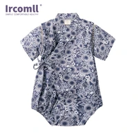 ircomll spring summer baby badysuit overalls for children lace up jumpsuit japanese kimono bathrobe newborn costume
