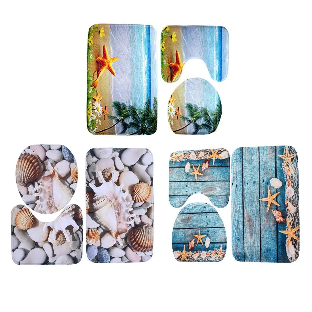 3 шт. фланелевый коврик для ванной комнаты напольные коврики мягкое сиденье