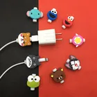 1 шт., милая защита кабеля для iPhone, зарядное устройство, USB-держатель для кабеля, держатель для аксессуаров, органайзер, забавная модель милой куклы