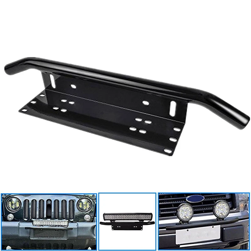 

Log Light Mount Bracket Off Road LED Light Bull Bar Frame Holder SUV Lamp Holder Front Bumper License Plate Universal Aluminum