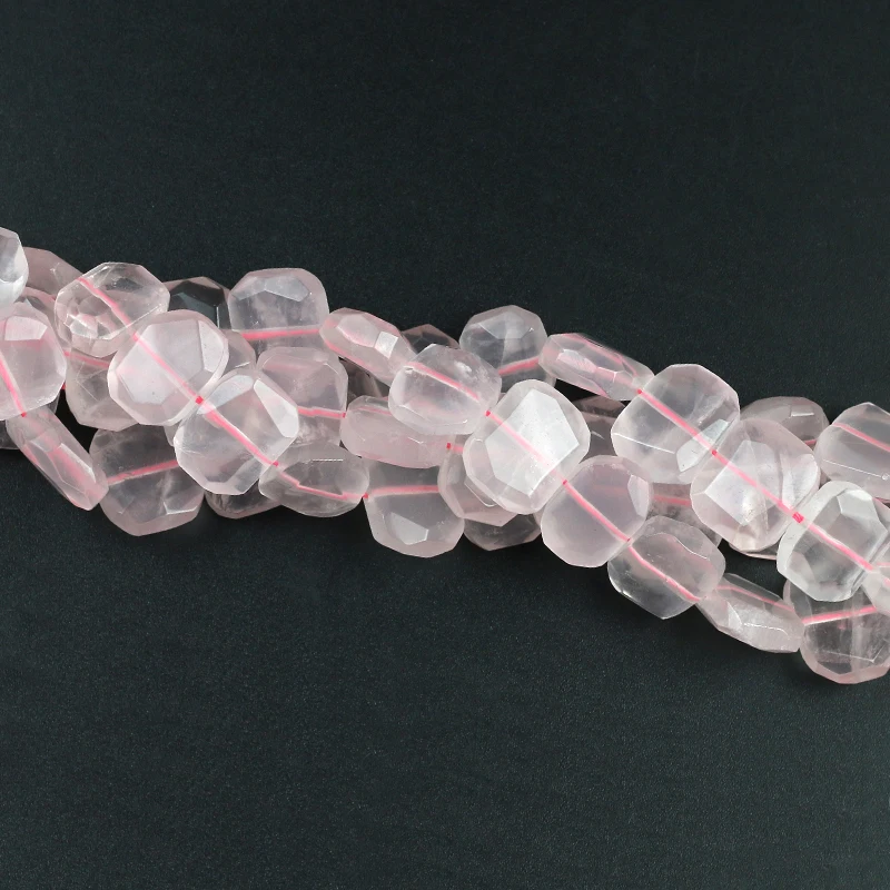 

15*20mm Transverse Flat Faceted Pink Crystals Loose Spacer Beads For DIY Jewelry Making Charms Bracelet Necklace 15'