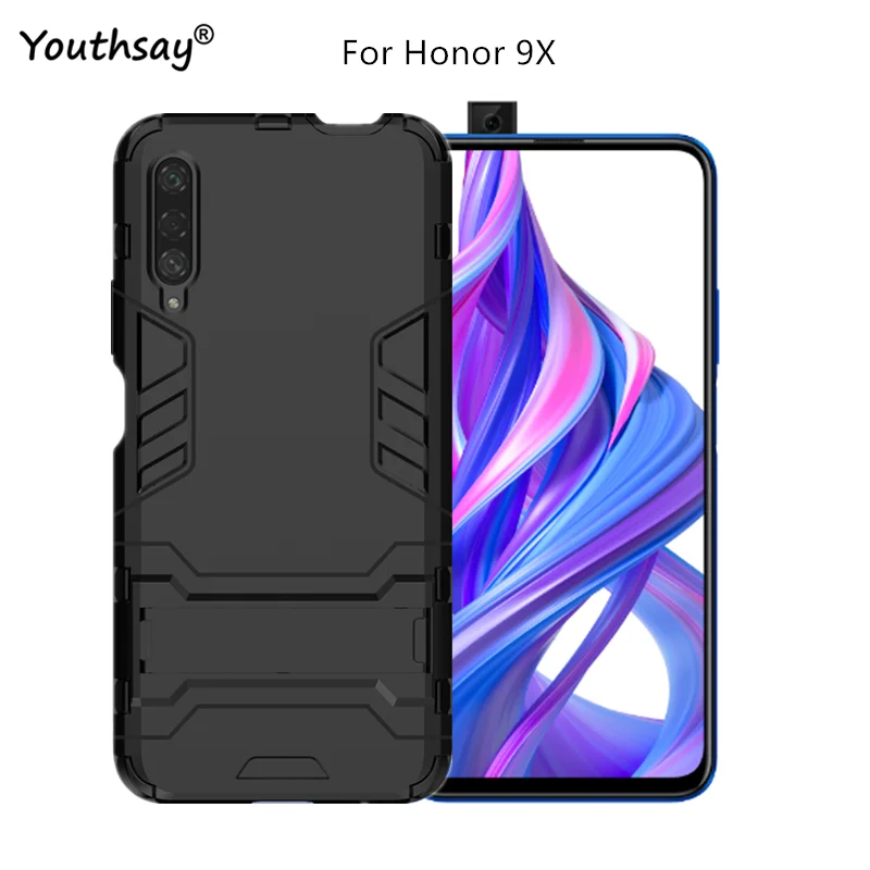 Чехол для Huawei Honor 9X, ЖЕСТКИЙ ДЕЛОВОЙ роскошный чехол с подставкой в виде робота, задняя Сумка, чехол для Huawei Honor 9X, чехол для Honor 9X