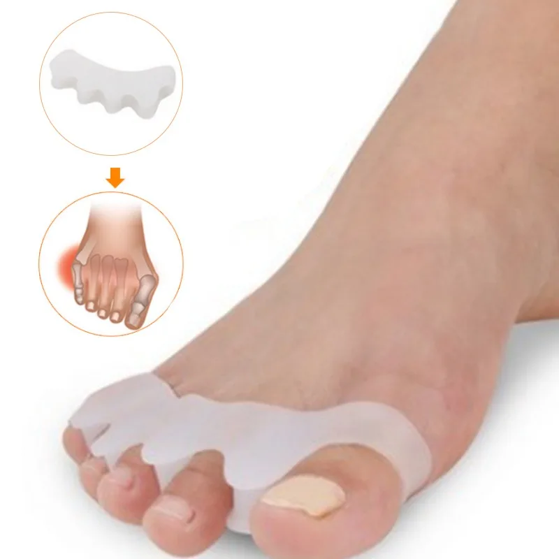

1pair New Protective Toes Separator Suitable Bunion Corrector Material Soft Gel Straightener Spacers Stretchers Foot Care Tool