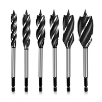 four flute hex shank 10mm 32mm high carbon steel screw point woodworking fast speed wood drilling holes drill bit