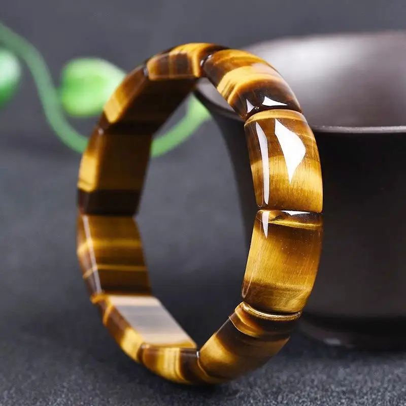 

Желтый тигровый глаз камень ручной ряд тигровый глаз камень для мужчин и женщин Мужская цепочка для рук универсальные ювелирные изделия в н...