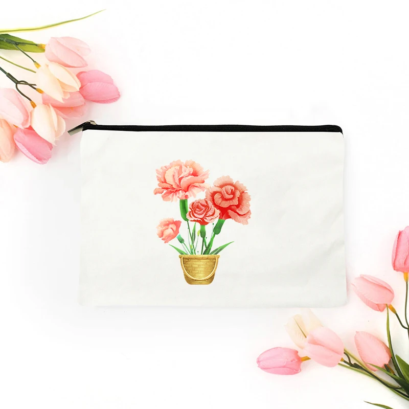 

Flower Cosmetic Bag for Makeup Bags Mini Women's Kawaii Storage Pouch Make Up Personal Travel Handbags Organizer Free Shipping