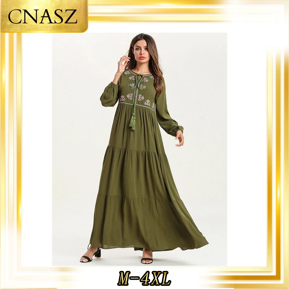 Марокканский кафтан арабский большой размер женский светильник зеленый Модный