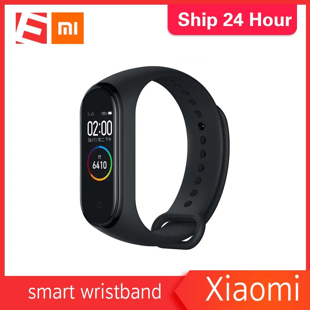 Фитнес трекер Xiaomi Mi Band 4 с цветным дисплеем 135 мАч Bluetooth 5 0 водостойкость до 50