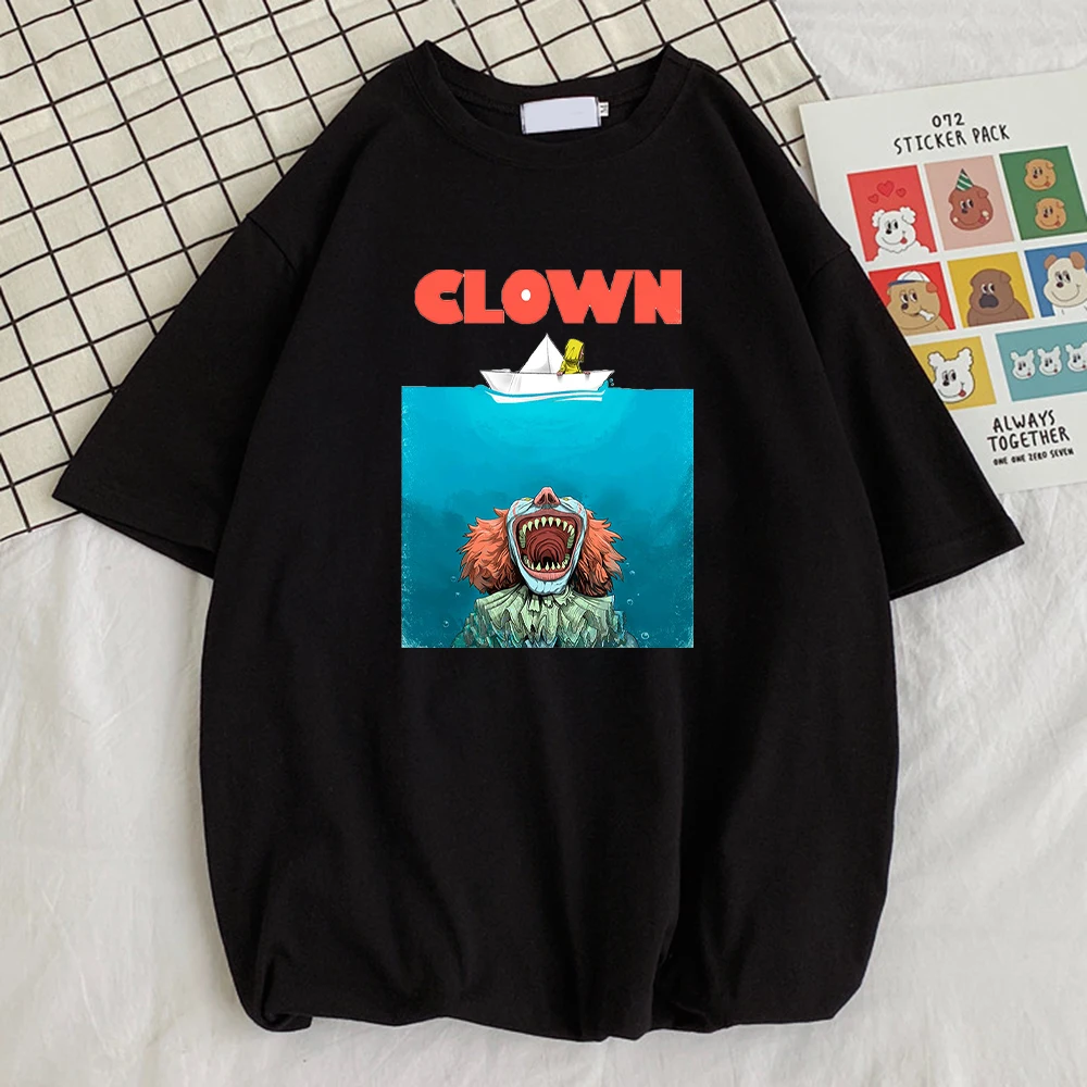 

2021 Summer Clown Print Male T-Shirt Graphic Vintage T Shirt Funny Design Tshirts Street Big Size Man Short Sleeve
