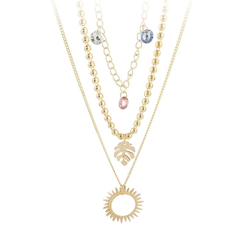 Медальон в форме солнца ожерелье docona стиле бохо для женщин многослойное