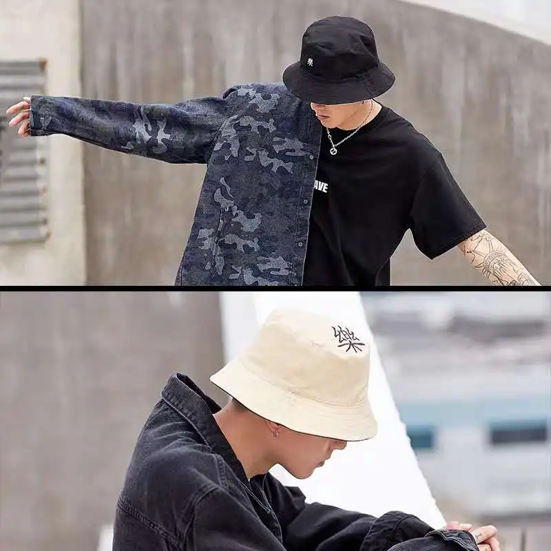 Панама двусторонняя для мужчин Модная хлопковая двухсторонняя шляпа складная