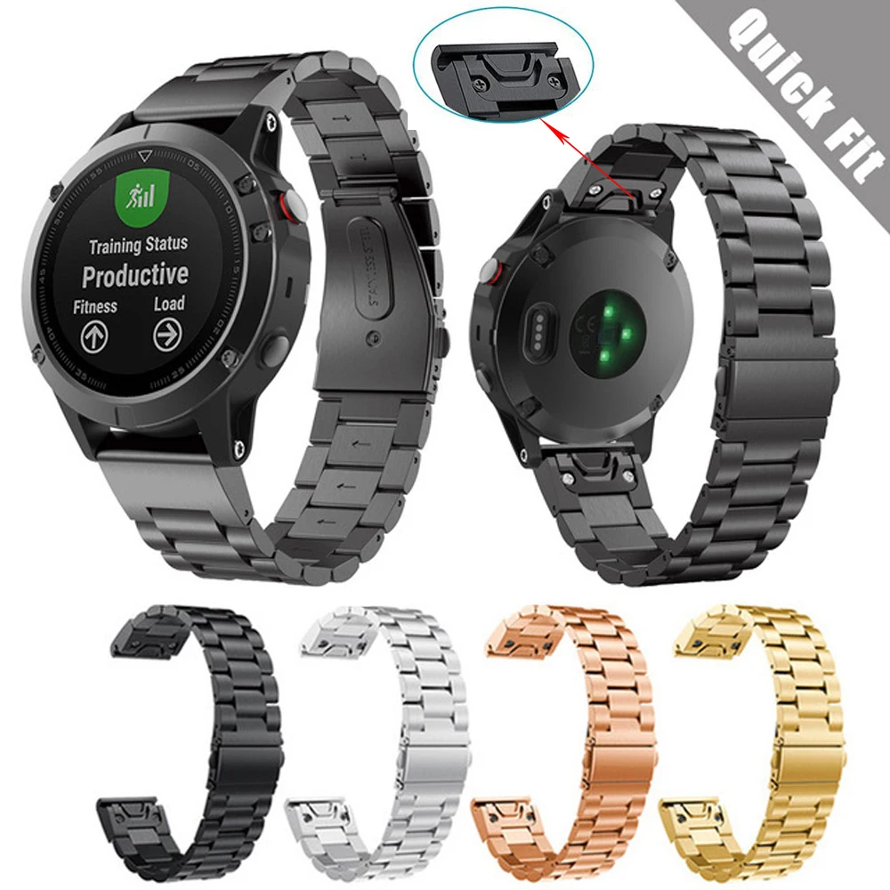 Металлический ремешок для часов Garmin Fenix 6S 6X 6 5X Plus 20 22 26 мм быстросъемный из