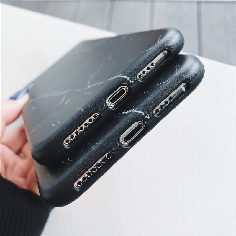 Lovebay черный чехол с мраморным рисунком для iPhone X XR Xs Max Роскошный телефона 6 6s 7 8 Plus