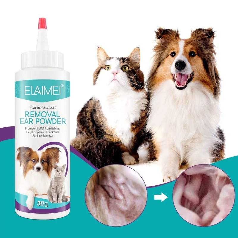 

Universal Plucking Ear Powder for Cats and Dogs To Prevent Ear Odor, Ear Mites, Ear Canal Cleaning and Mites Removal 30g