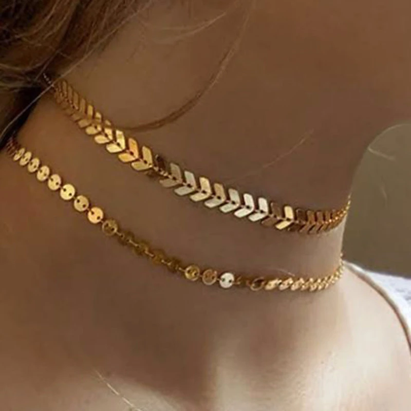 

Chic Arrow Shaped Link Chain Chokers for Women Minimalist Fish Bone Chain Necklaces Candid Lady Jewelry Fashion Elegant Jewelry