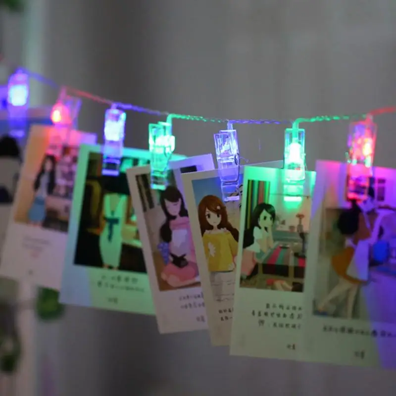

Photo Clip LED String Lights 20 40 Leds Fairy Lights Remote Control Battery Christmas Decorations for Home Holiday Wedding Party