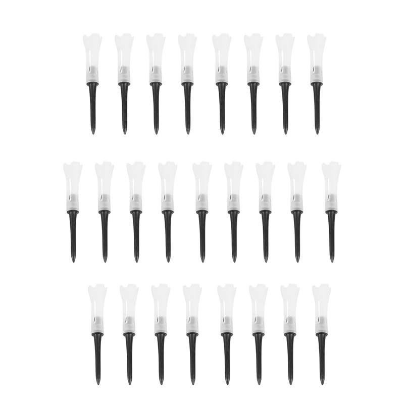 

25 Pieces of Golf Tools Soft Rubber Low Resistance High Quality Plastic 83mm Golf Tee Holder Durable