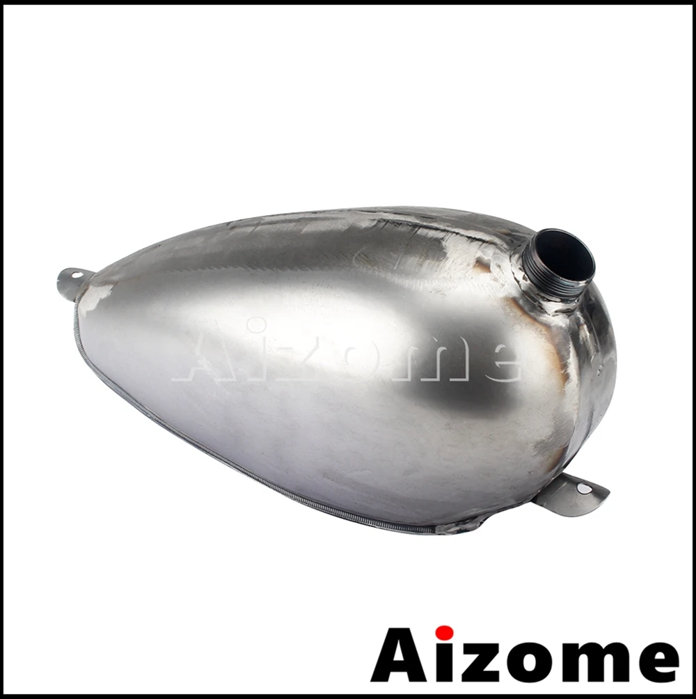 

4L Bare Steel Petrol Fuel Tank for Retro Refit Single Beam Motorcycle Gas Fuel Tank Unpainted Metal Oil Tanks Vintage Gas Tank