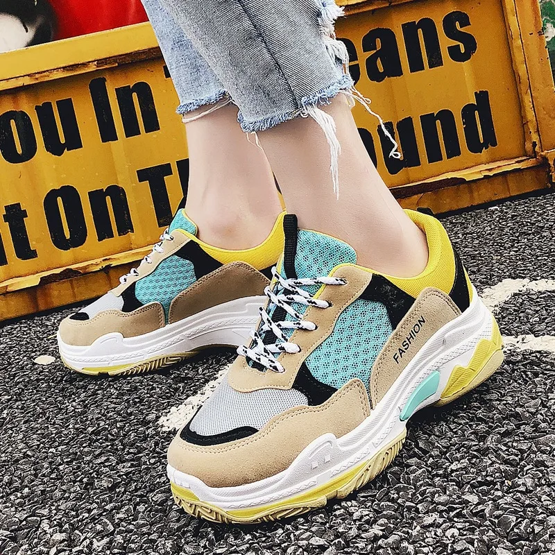 Женская обувь из вулканизированной кожи кроссовки на платформе массивном