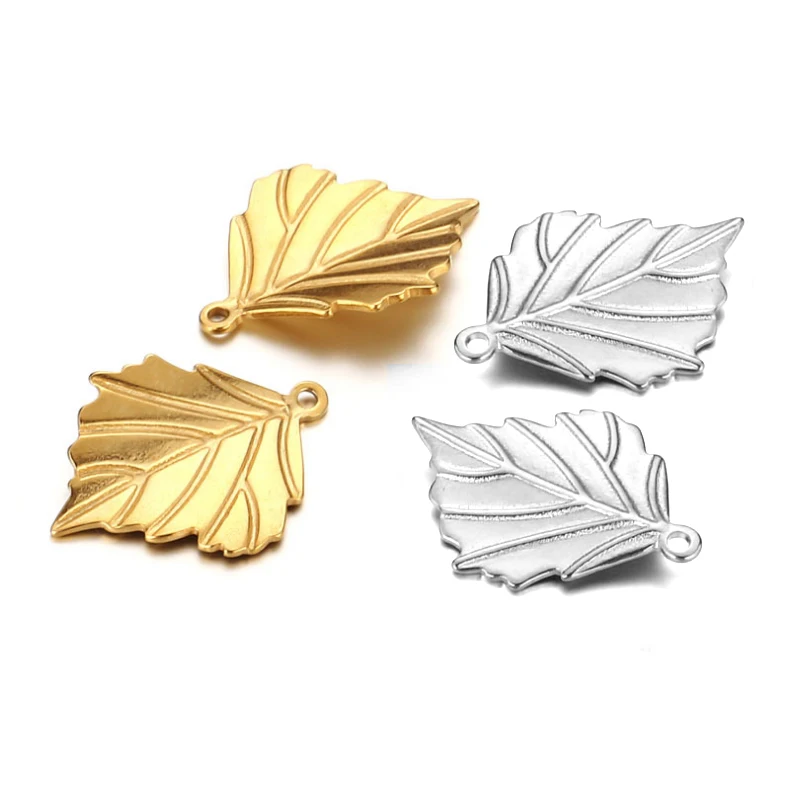 Подвеска с листьями из нержавеющей стали 5 шт./лот|Шармы| |