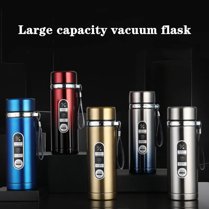 

1000ML Large Thermos Bottle Vacuum Flasks Stainless Steel Hydro Insulated Water Thermal Cup With Strap 24 Hours Insalation