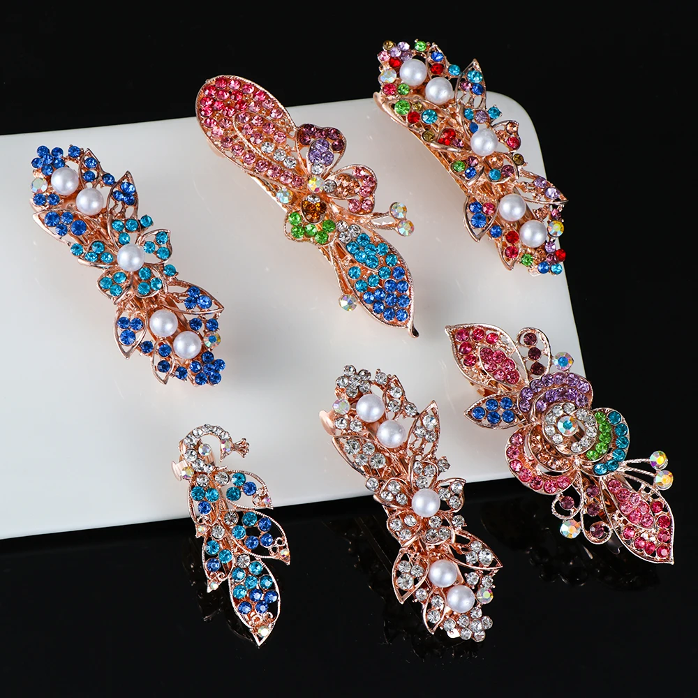 Роскошная заколка для волос Стразы с кристаллами аксессуары девочек свадебная