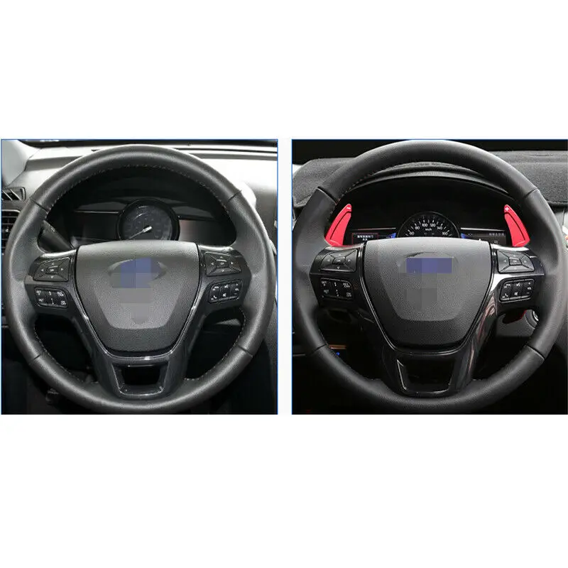 

For Ford Explorer 2016-2019 Red Aluminum Car Steering Wheel Shift Paddle 2pcs