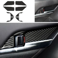 carbon fiber car inner door handle bow cover trim 8pcs for toyota camry 2018 2019