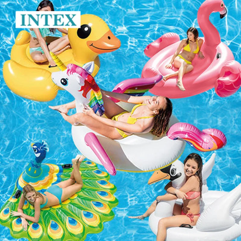 Intex для взрослых водная езда фламинго круг купания игрушка детей единорог