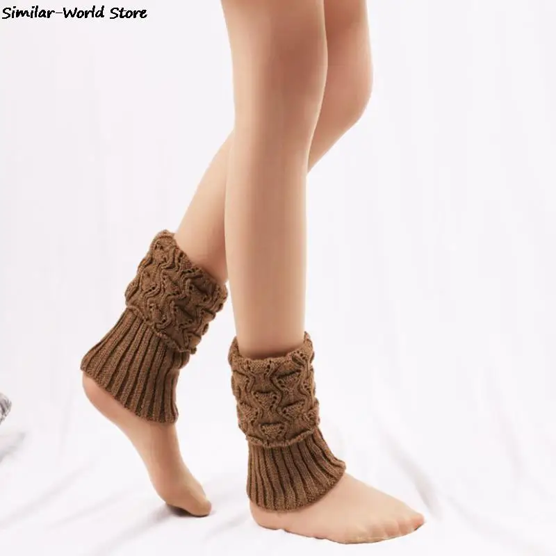 

1 Pair Winter Warm Leg Warmer Women Knee Knitted Solid Crochet Leg Warmers Socks Boot Cuffs Been Warmer Socks