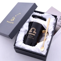 twelve constellation ceramic mug office personalized coffee cup with lid with spoon gift box set couple cups good gift