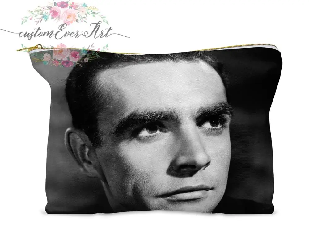Sean Connery cosmetic bag personalized small makeup funny organizer toiletry zipper pouch | Багаж и сумки