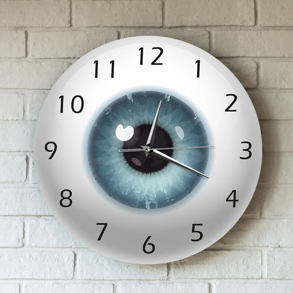 Beauty Contact Pupil Core Sight The Eye Eyeball with View Ophthalmology Mute Wall Clock Optical Store Novelty Watch Gift | Дом и сад