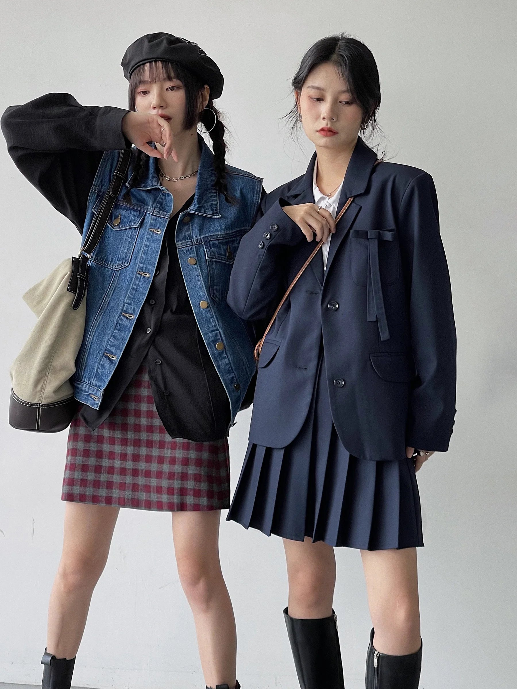 Женский костюм с юбкой женский в британском стиле новая модная куртка на раннюю