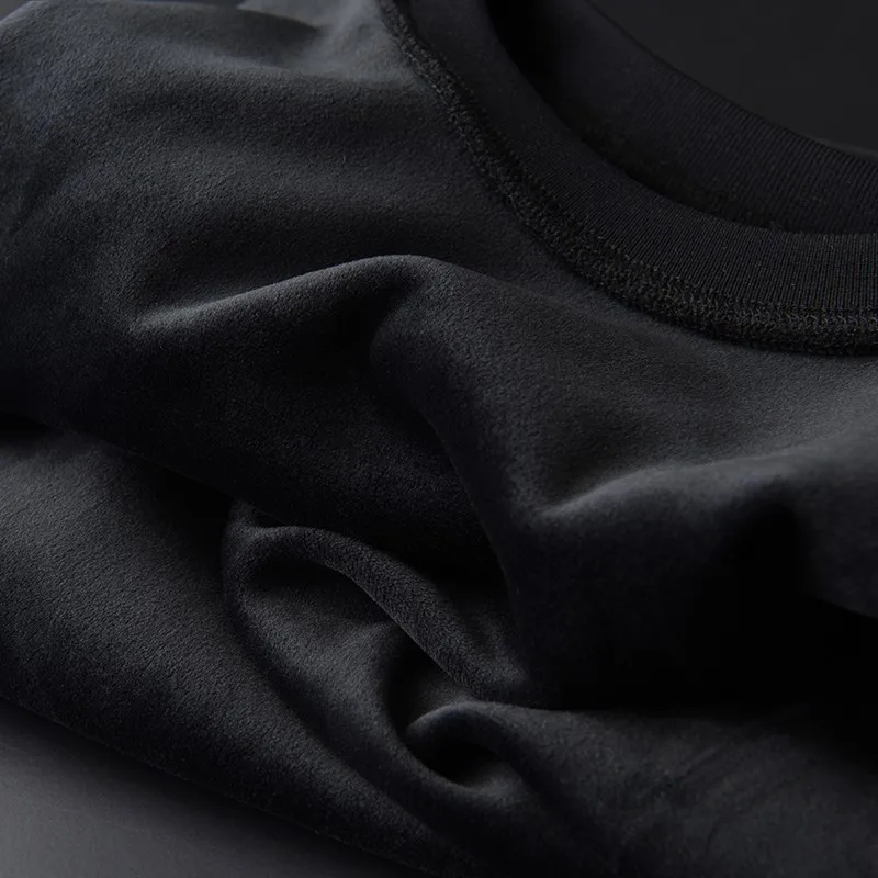

Thicken Dyed Yarn Male Sweatshirts High Quality Autumn Winter Add Velvet Round Collar Mens Hoodies Slim Mens Sweatshirts