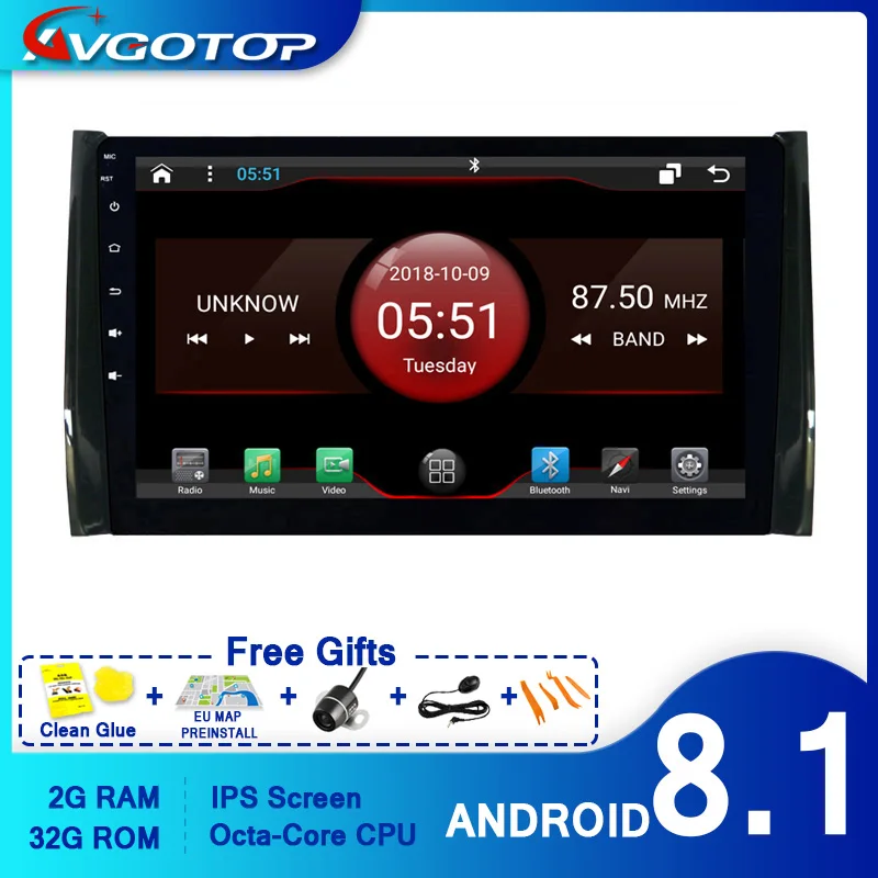 Автомобильный DVD-плеер AVGOTOP GPS Android 9 1 для VOLKSWAGEN SKODA KODIAQ 2017 мультимедийный