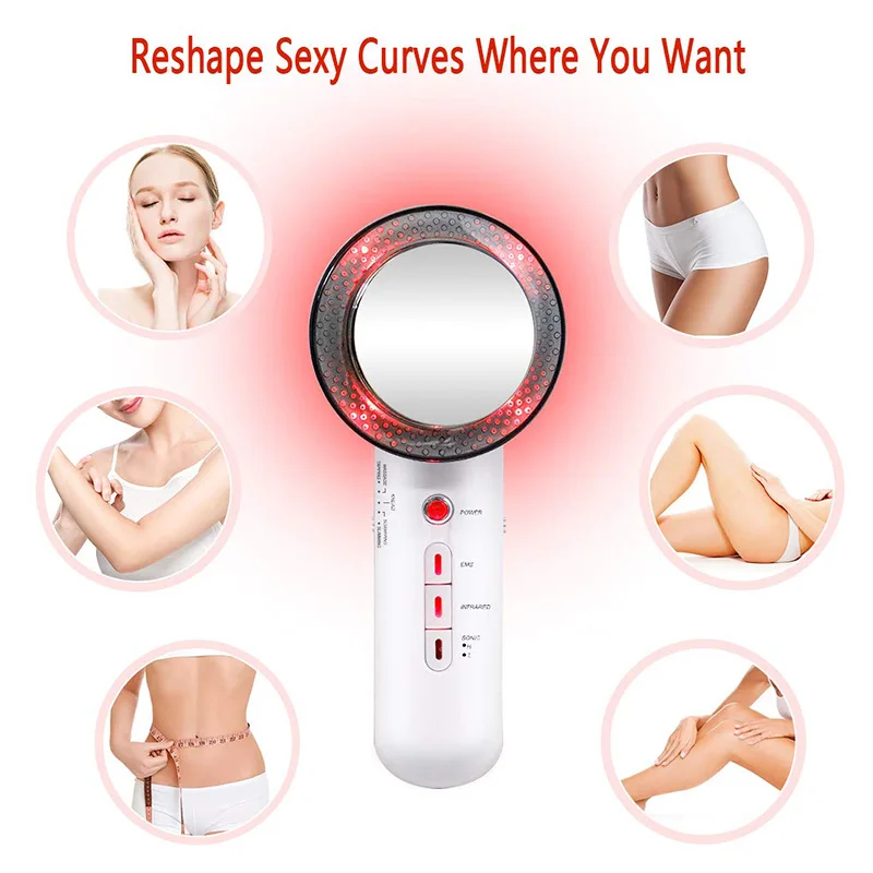 Slimming Instrument Ultrasonic Massager EMS Infrared Heat Device Electric Anti-Cellulite Machine Lipo Weight Loss Products | Красота и