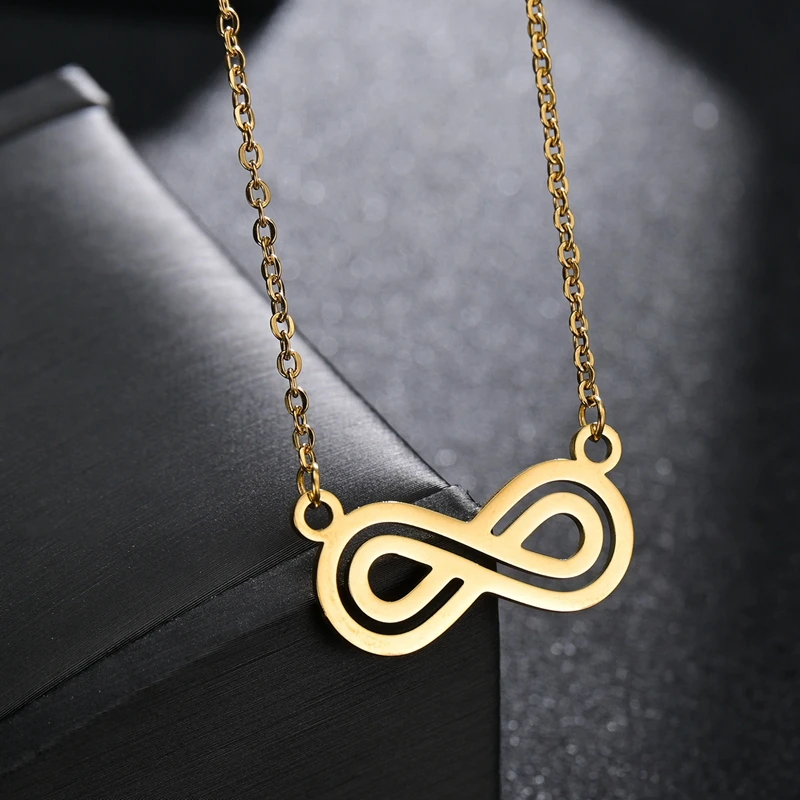 

Ожерелье из нержавеющей стали серебристого цвета с геометрическим дизайном для женщин и мужчин, ожерелья, ювелирные изделия на день рожден...