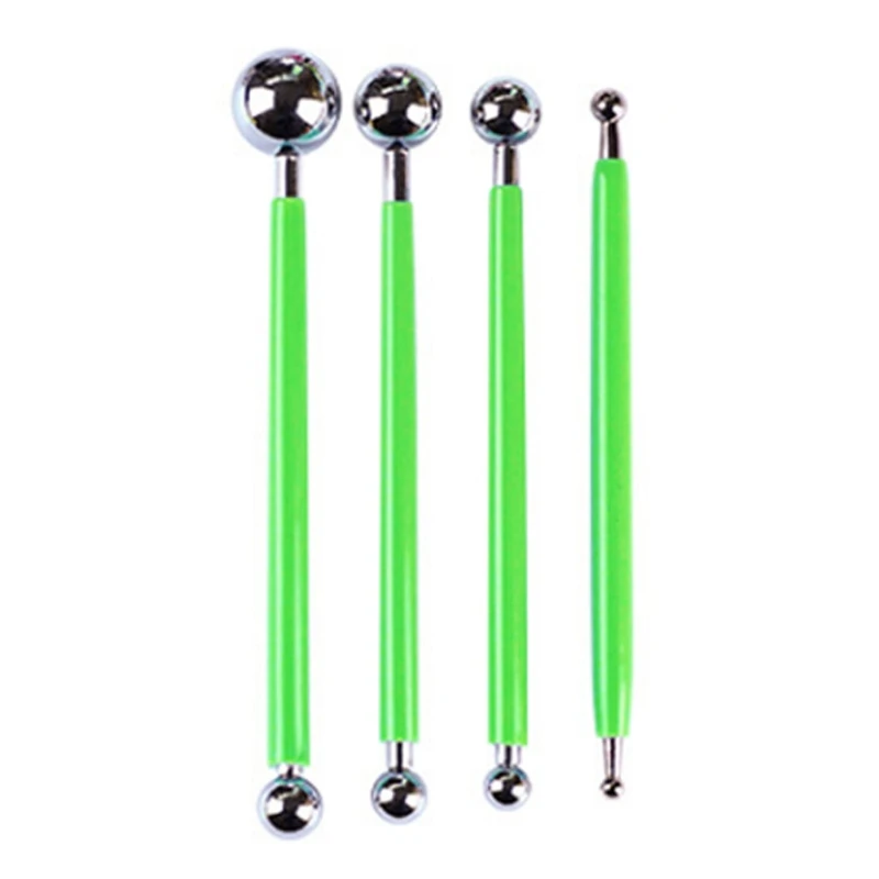 

4pcs Sculpture Modeling Tools Dual-Ended Ball Stylus Clay Dotting Sculpting Tool