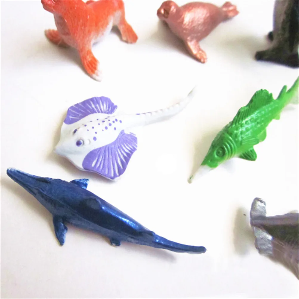 

8pcs Whale Shark Octopus Penguin Children Gift Dolphin Turtle Crab Model Toys Marine Life Sea Animal Set