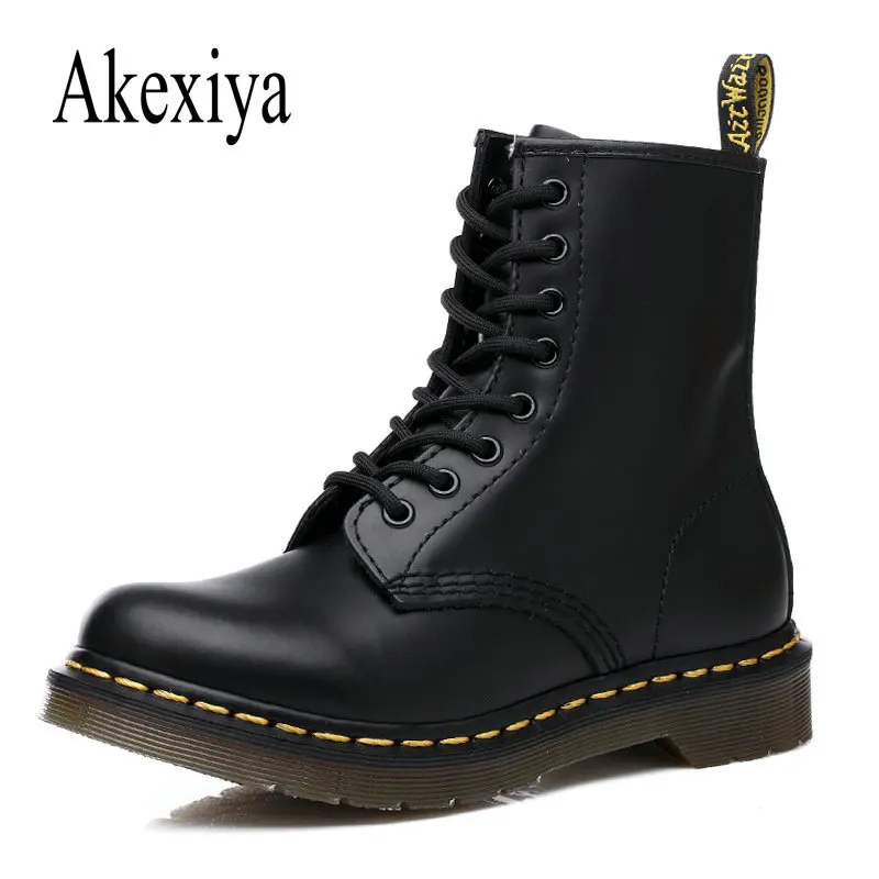 Akexiya Boots Female women shoes Ankle Boots 2020 New Autumn Fashion British Wind Thick With Short Boots Motorcycle Martin shoes